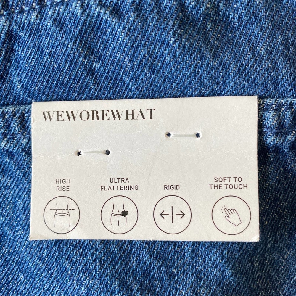 WE WORE WHAT Indigo  Frayed Waist Straight Leg Jean, FF0633 - Picture 7 of 12